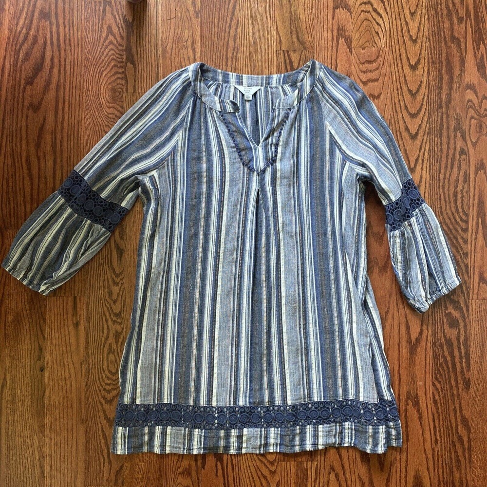 crown ivy PXL boho hippie Blue Stripe dress